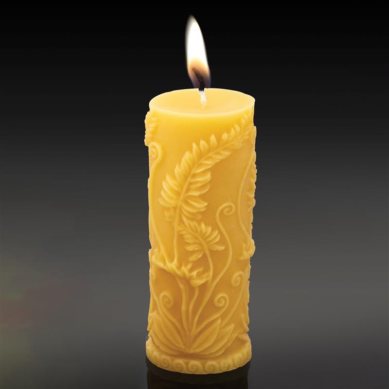 Fern Pillar Pure Beeswax Candle